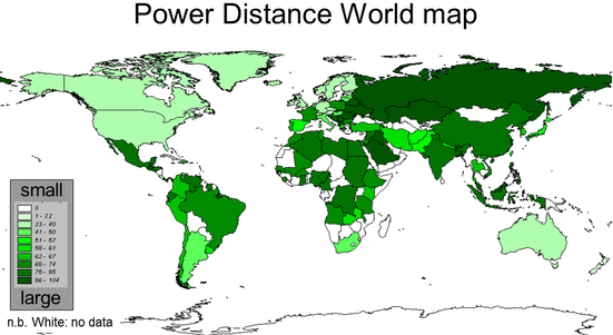 Power Distance world map